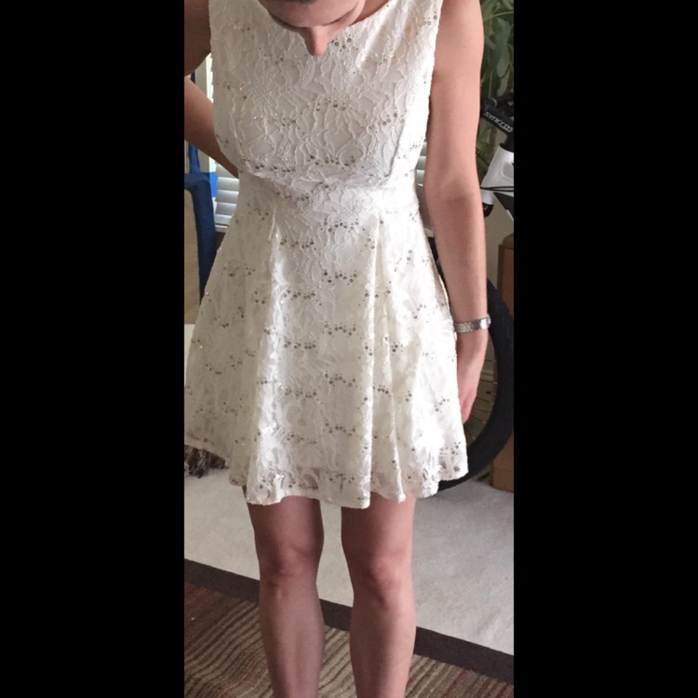 Cream sequence dress